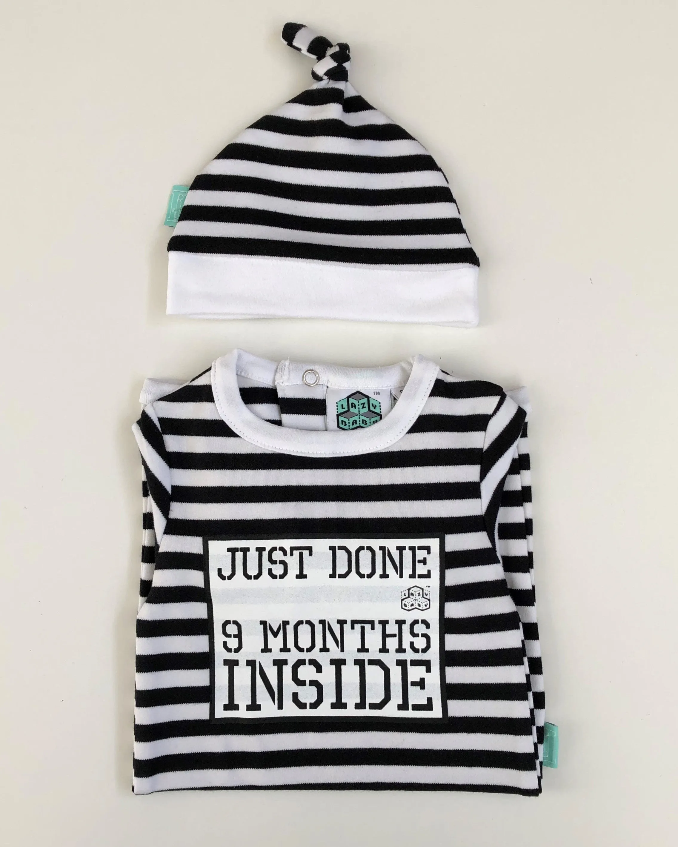Lazy Baby Black & White Striped Hat