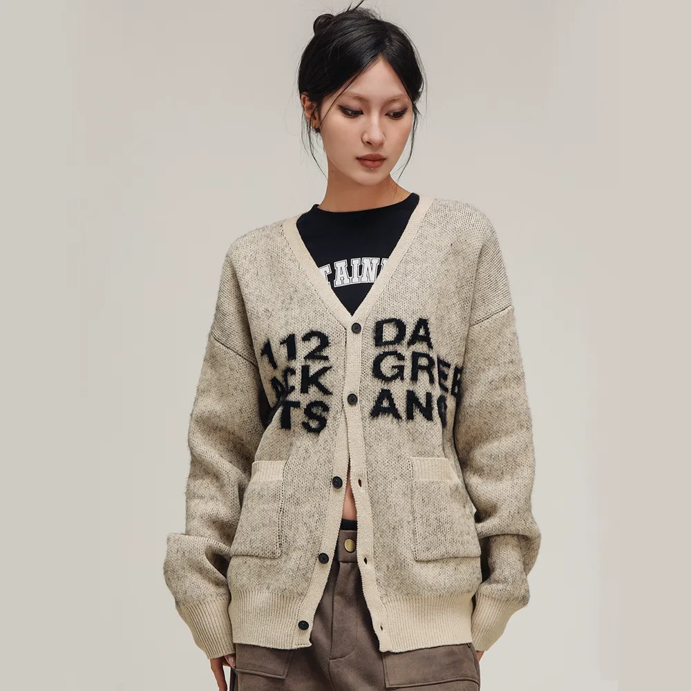 Lazy Letter Knit Cardigan