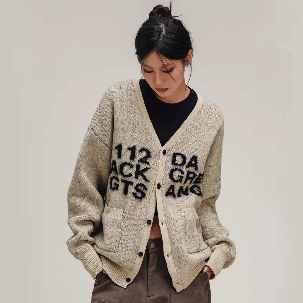 Lazy Letter Knit Cardigan