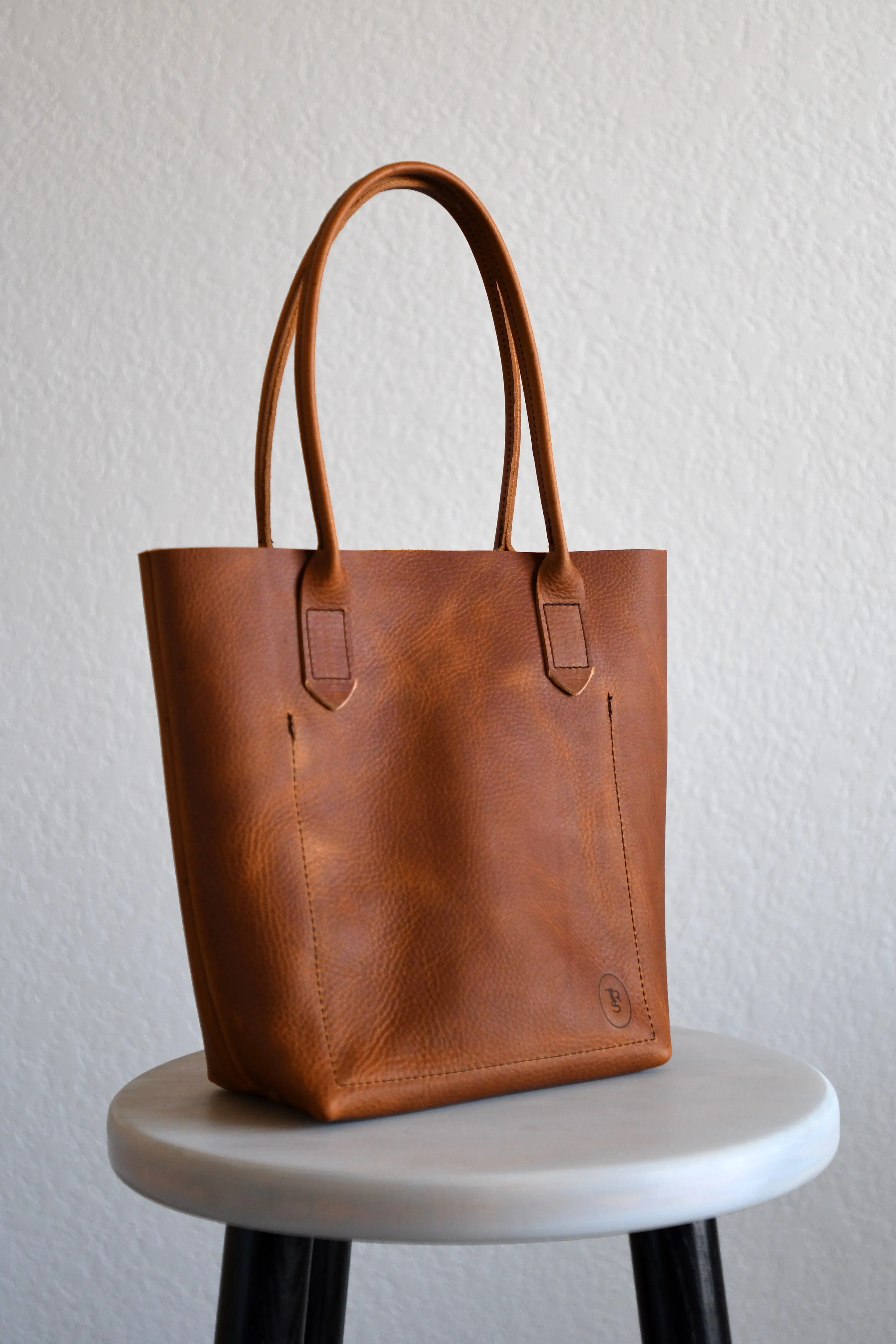 Leather Market Tote Bag in Wild Honey Kodiak Leather