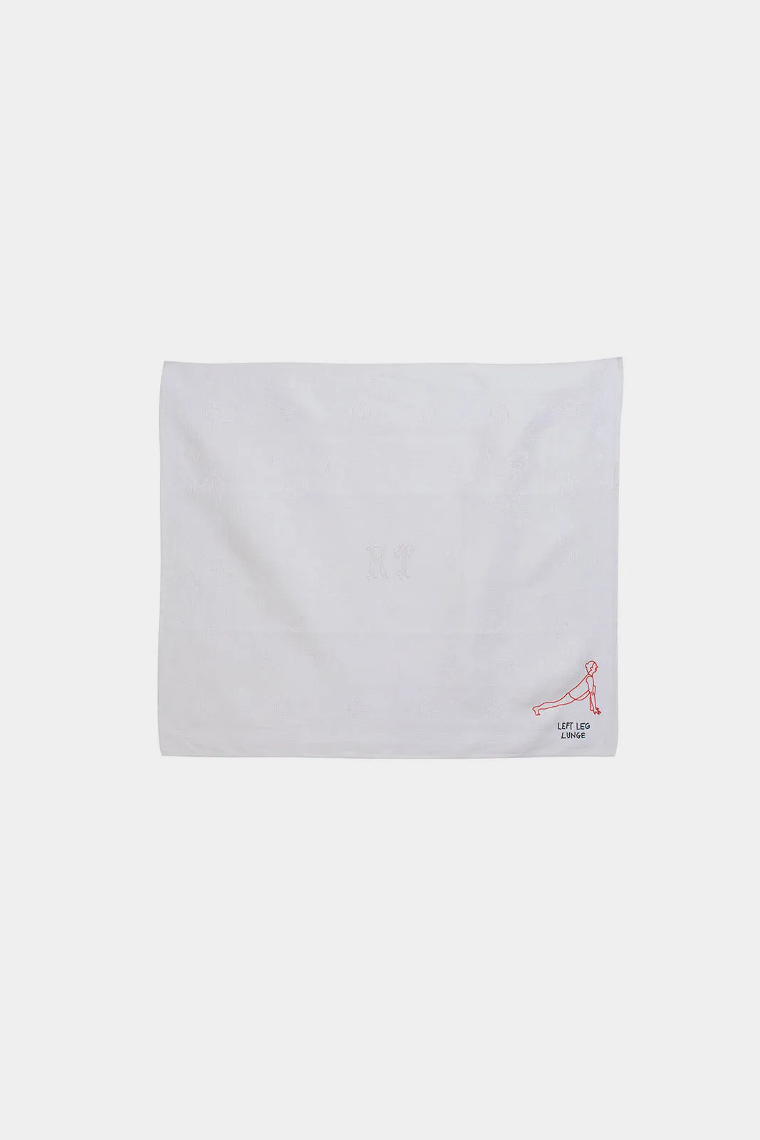Left Leg Lunge Embroidered Napkin