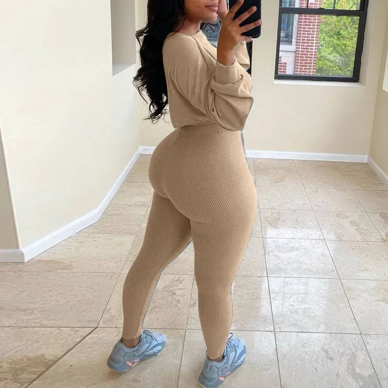 Letter Print Long Sleeve Pants Set