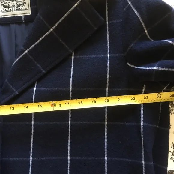 Levi Strauss &amp; Co. Blue White Grid Coat Size XL