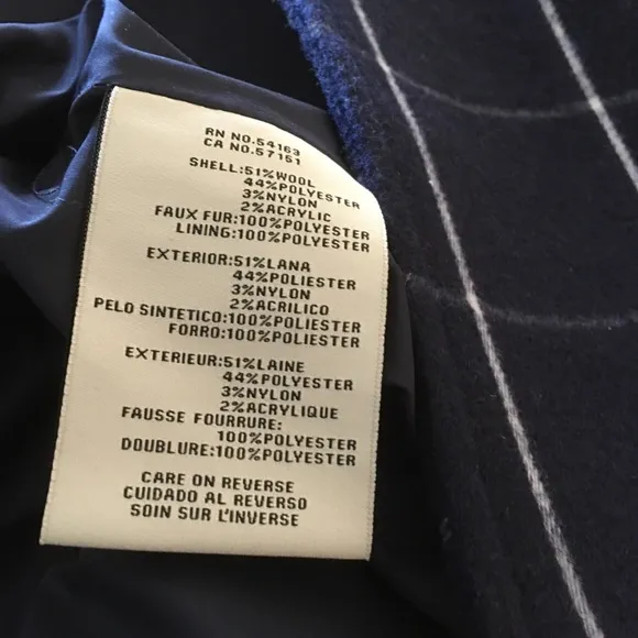 Levi Strauss &amp; Co. Blue White Grid Coat Size XL