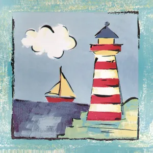 Light House Tile Vinyl Sticker Set of 6 (140/140mm, Self-Adhesive)