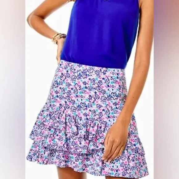 Lilly Pulitzer tilly skirt multi fun sun repeat ditsy Size 10