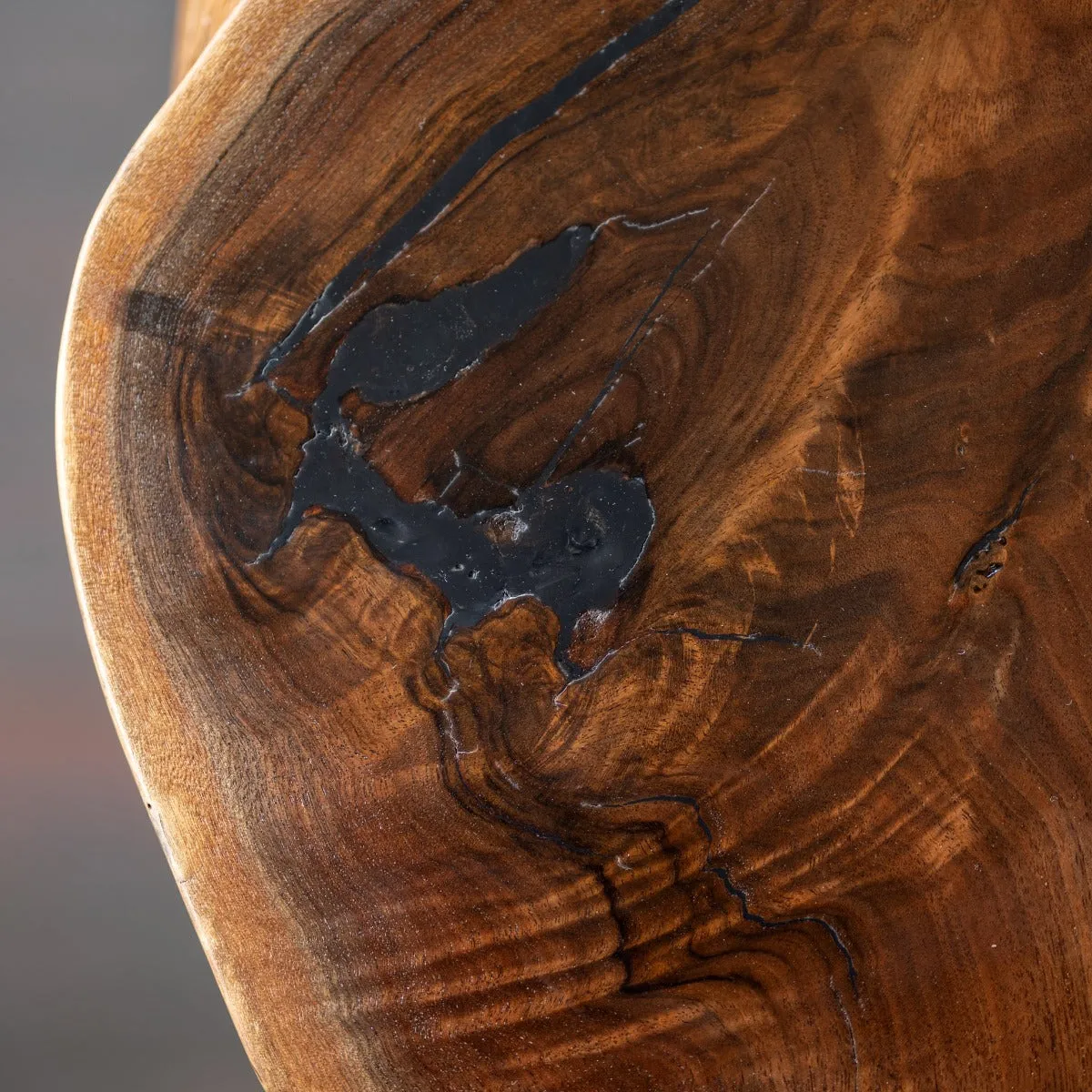 Live Edge Urban Wood and Cast Bronze Console Table | Lakehouse Pedestal Table