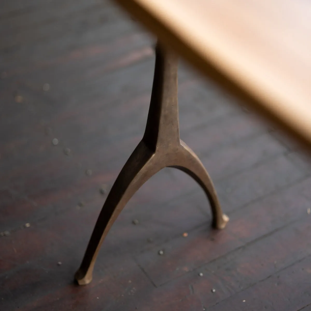Live Edge Urban Wood and Cast Bronze Console Table | Lakehouse Pedestal Table