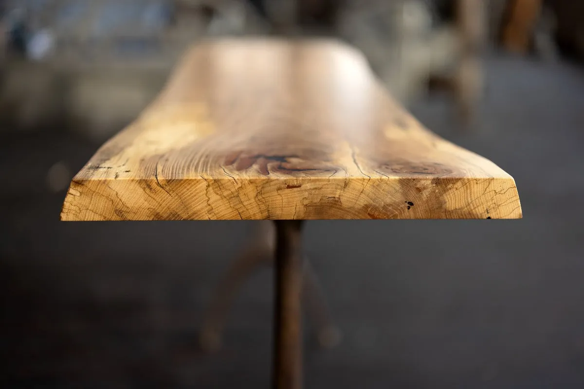 Live Edge Urban Wood and Cast Bronze Console Table | Lakehouse Pedestal Table