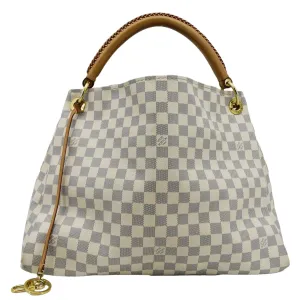 LOUIS VUITTON Artsy MM Damier Azur Hobo Bag White