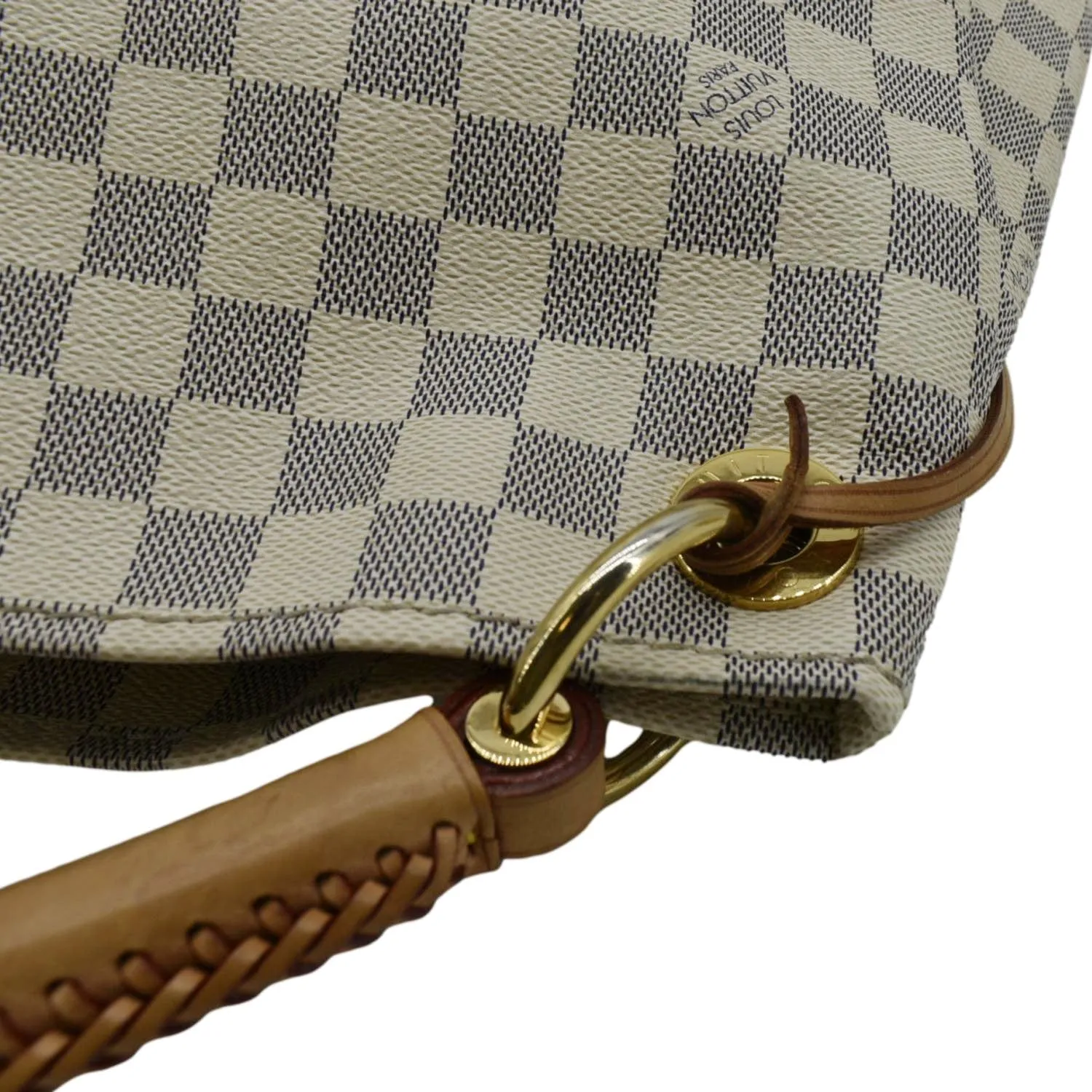 LOUIS VUITTON Artsy MM Damier Azur Hobo Bag White