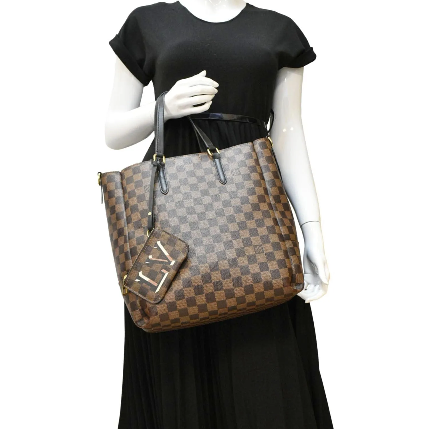 LOUIS VUITTON Belmont MM Damier Ebene Shoulder Bag Brown