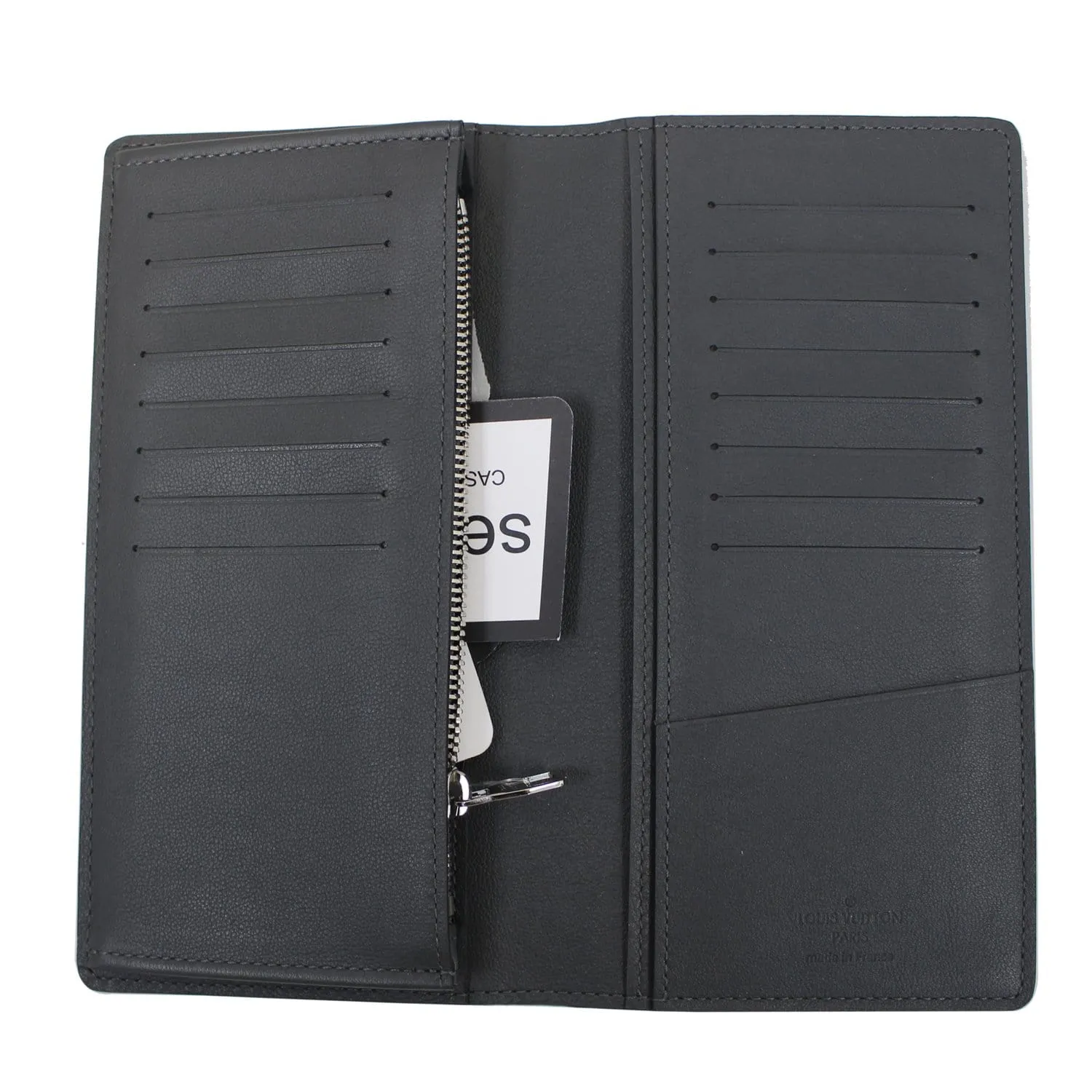 LOUIS VUITTON Brazza Taiga Leather Wallet Grey - Last Call