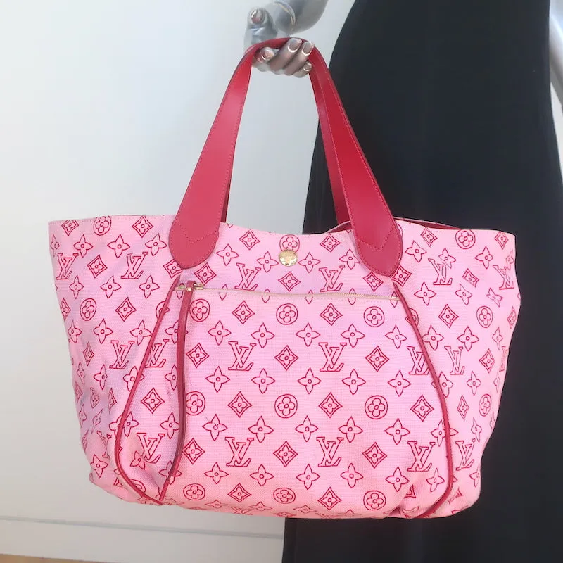 Louis Vuitton Cabas Ipanema GM Tote Red Monogram Canvas Large Shoulder Bag