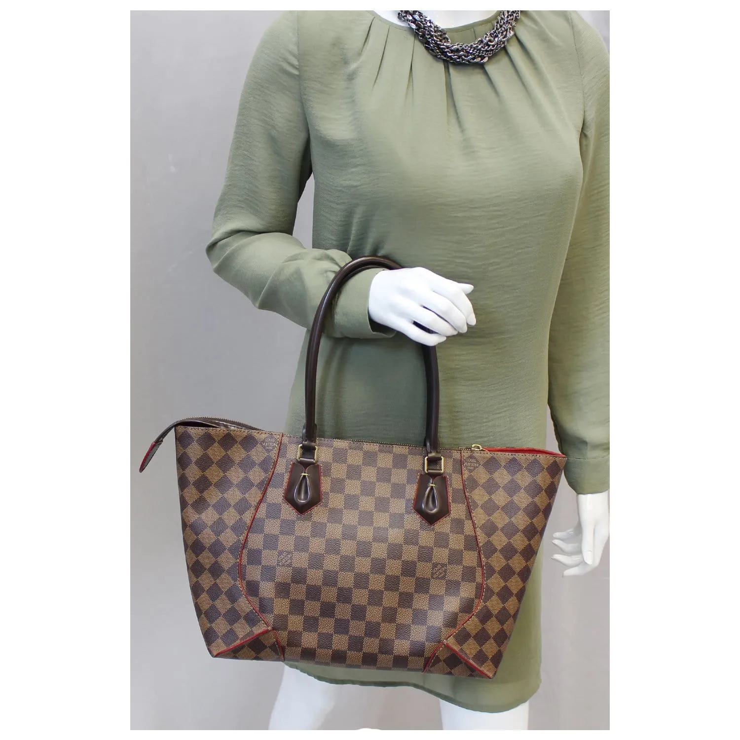 LOUIS VUITTON Caissa MM Damier Ebene Tote Bag