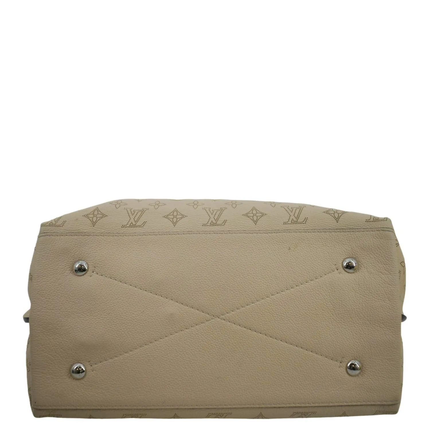 LOUIS VUITTON Carmel Mahina Leather Hobo Bag Creme