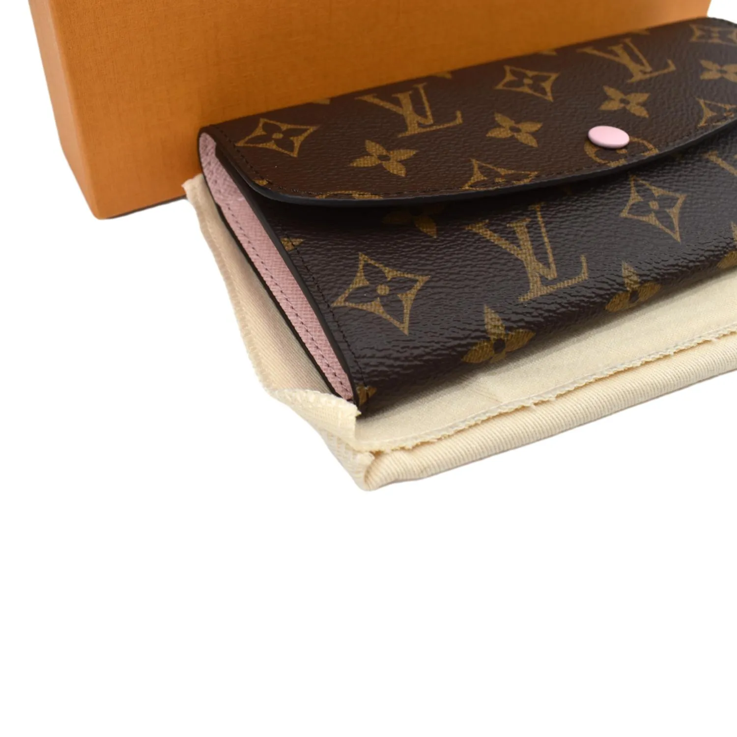 LOUIS VUITTON Emilie Monogram Canvas Wallet Rose Ballerine