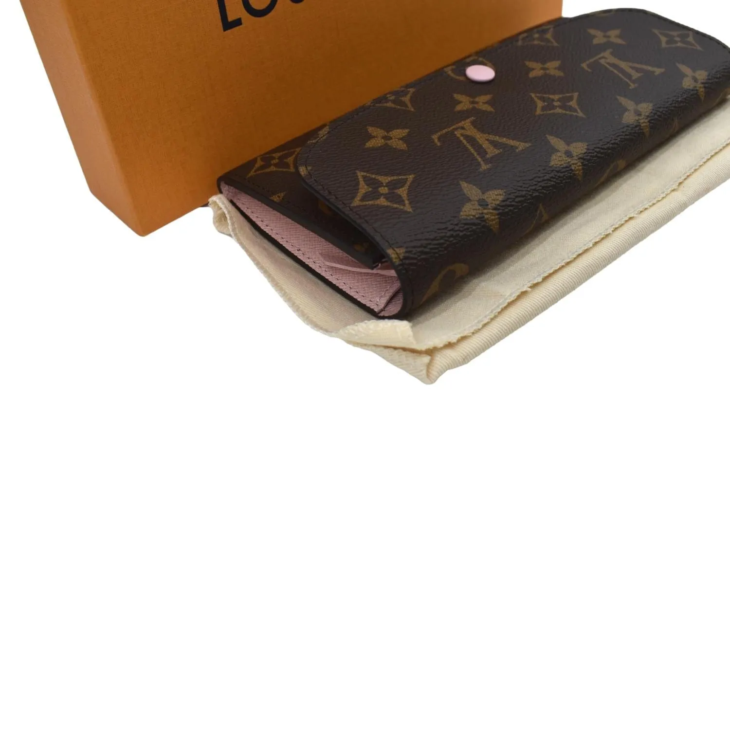 LOUIS VUITTON Emilie Monogram Canvas Wallet Rose Ballerine