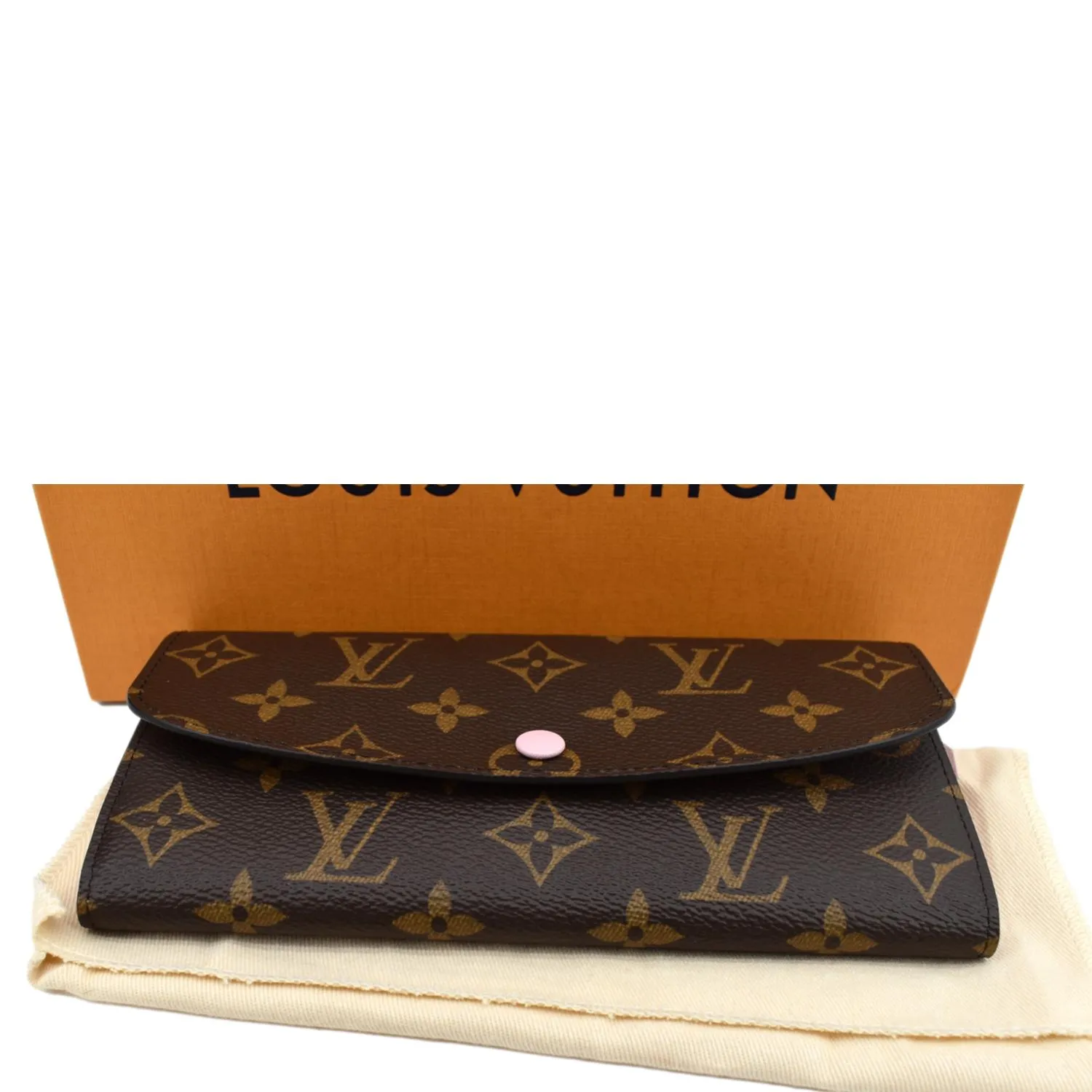 LOUIS VUITTON Emilie Monogram Canvas Wallet Rose Ballerine