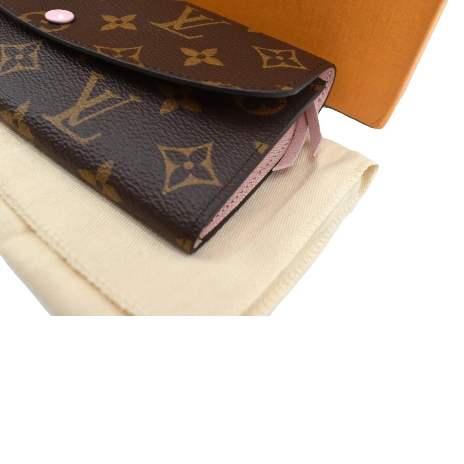 LOUIS VUITTON Emilie Monogram Canvas Wallet Rose Ballerine