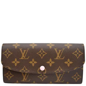 LOUIS VUITTON Emilie Monogram Canvas Wallet Rose Ballerine