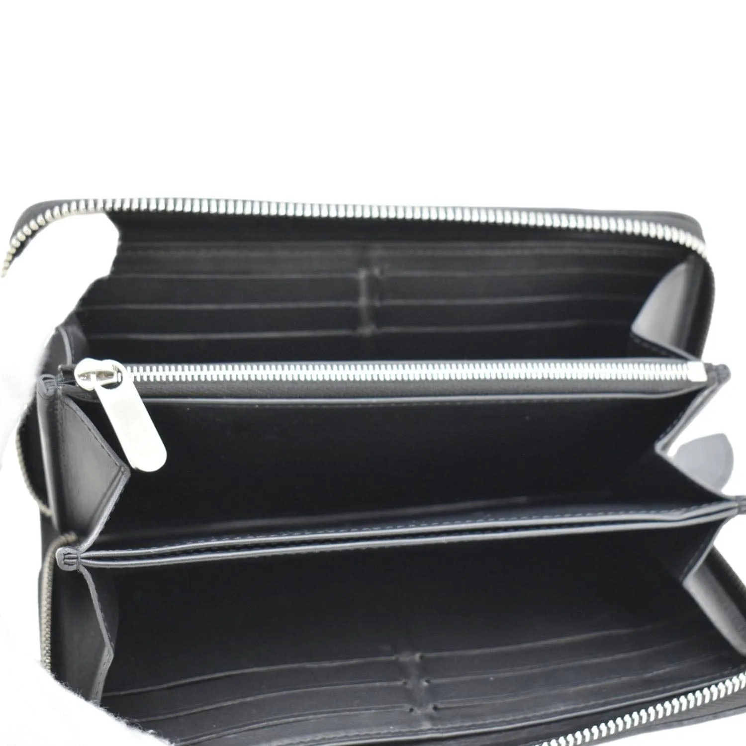 LOUIS VUITTON Mahina Leather Zippy Wallet Galet Black