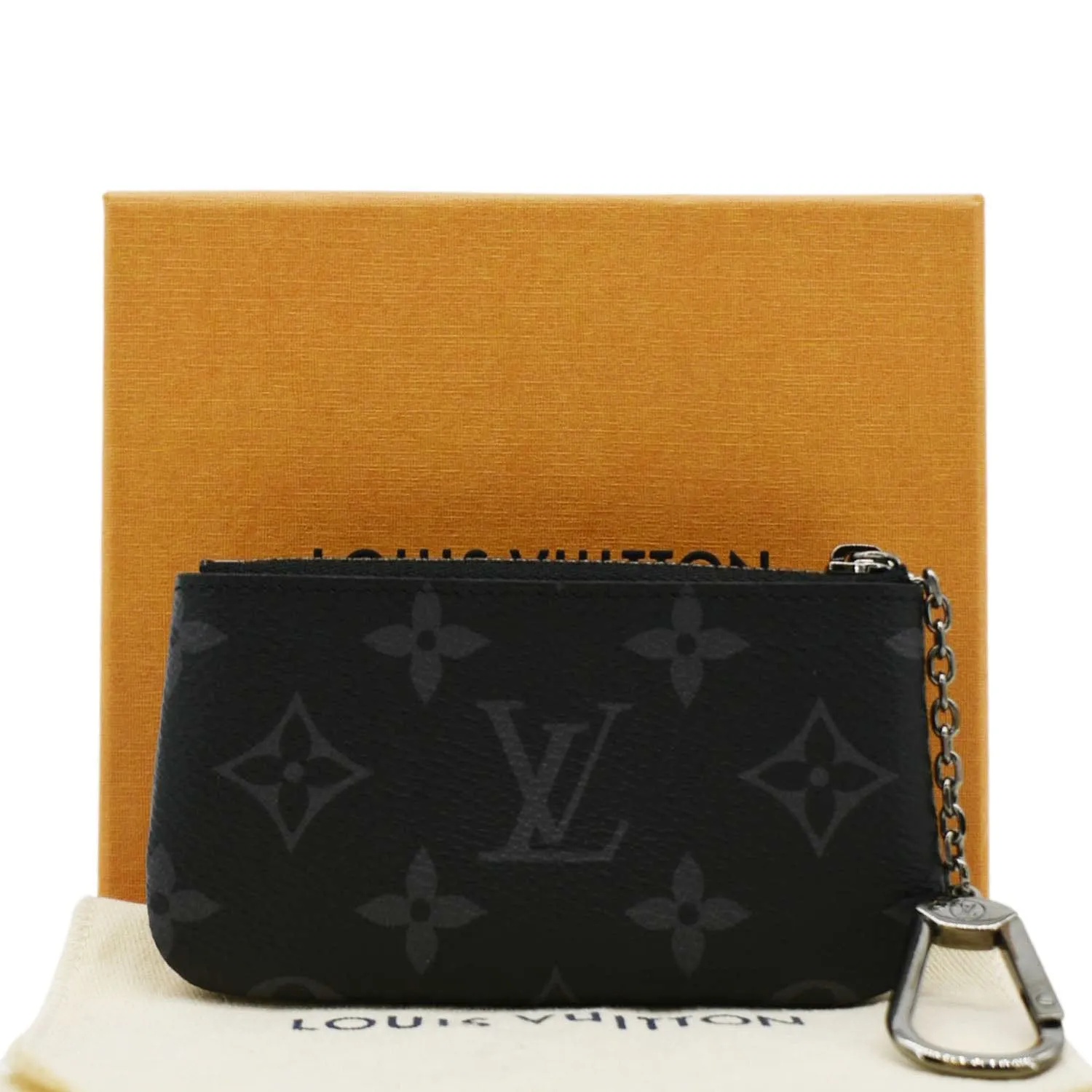 LOUIS VUITTON Monogram Reverse Eclipse Key Pouch Black