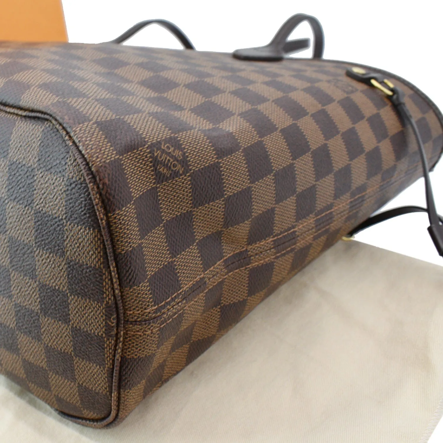 LOUIS VUITTON Neverfull MM Damier Ebene Tote Bag Brown - Hot Deals