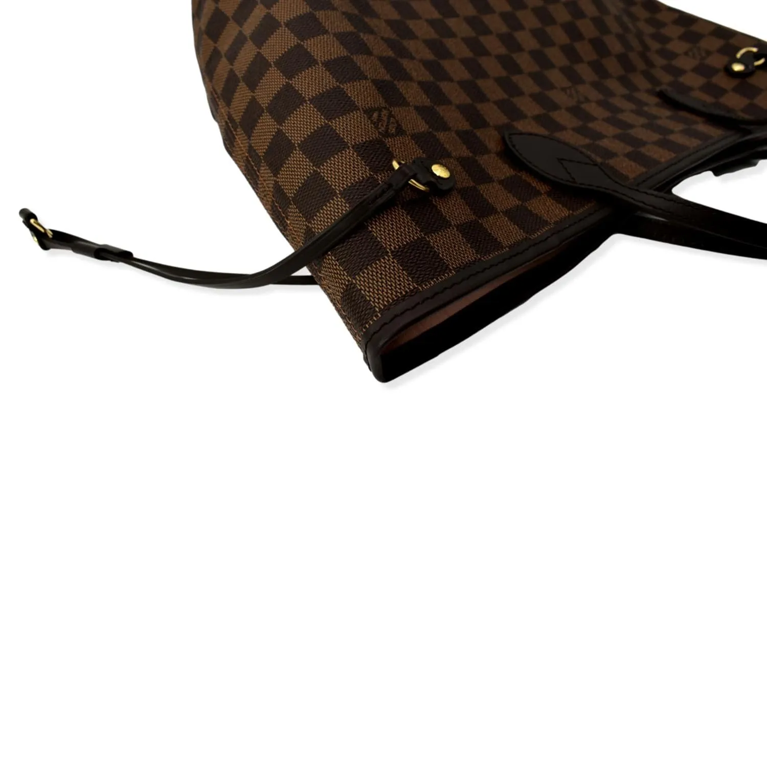 LOUIS VUITTON  Neverfull MM Damier Ebene Tote Bag Rose Ballerine