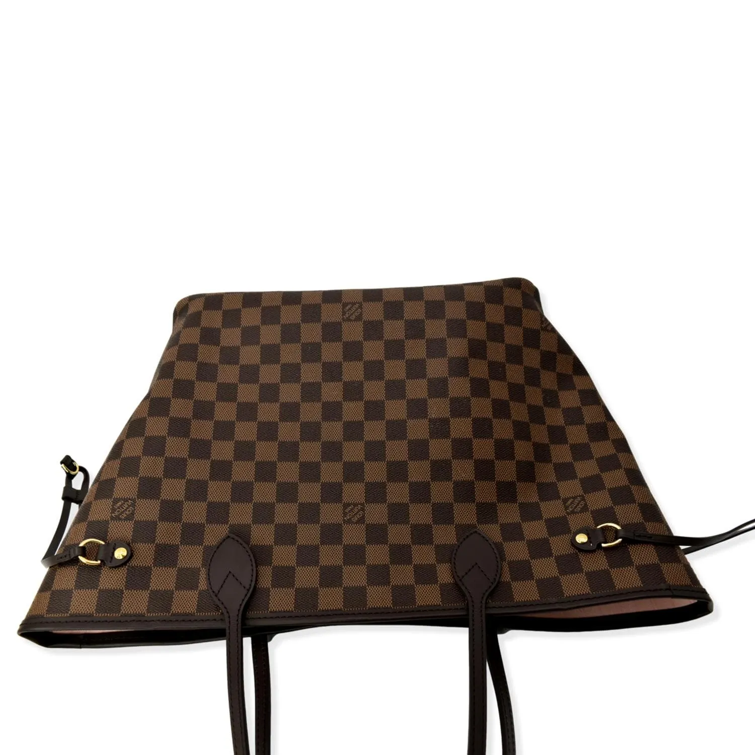 LOUIS VUITTON  Neverfull MM Damier Ebene Tote Bag Rose Ballerine