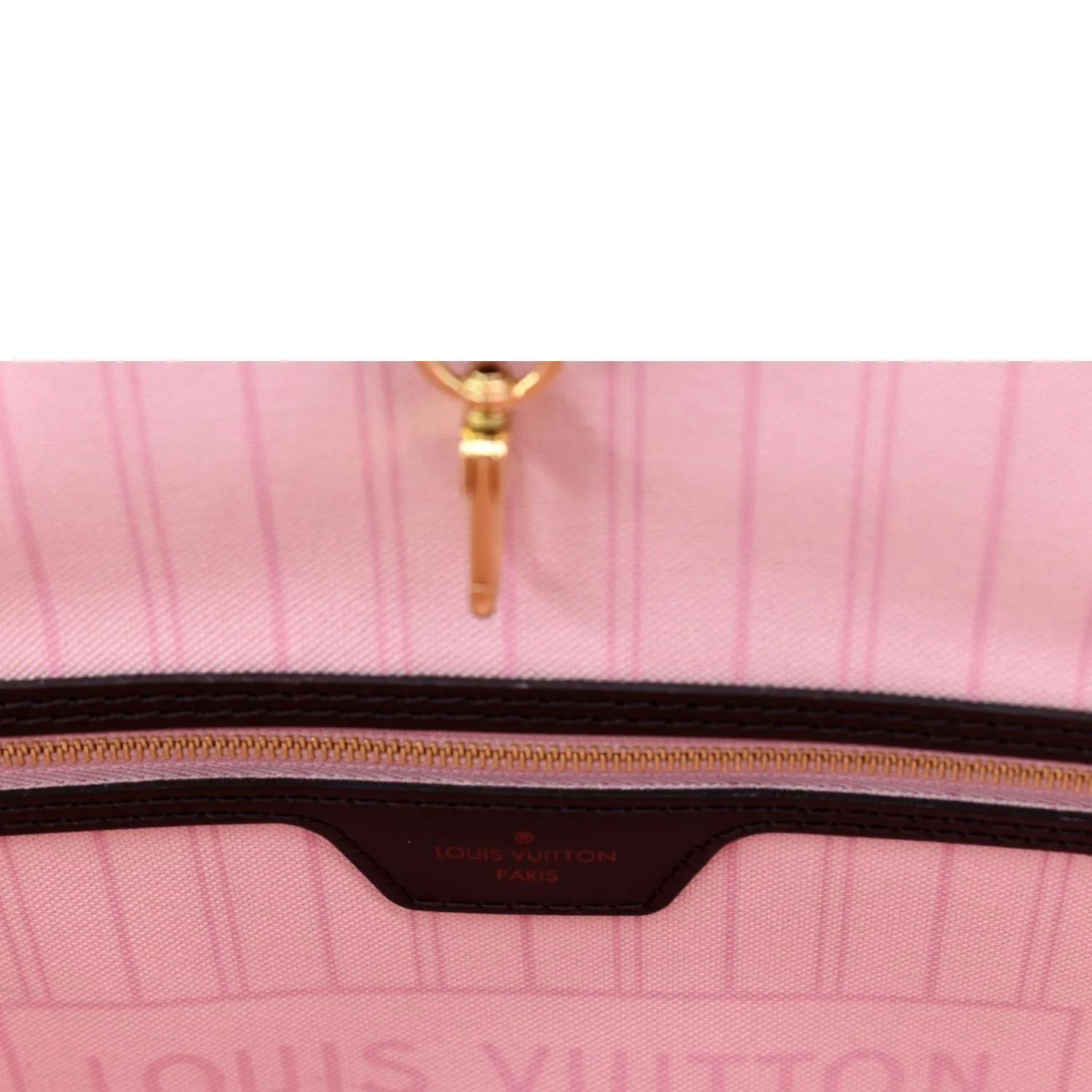 LOUIS VUITTON  Neverfull MM Damier Ebene Tote Bag Rose Ballerine