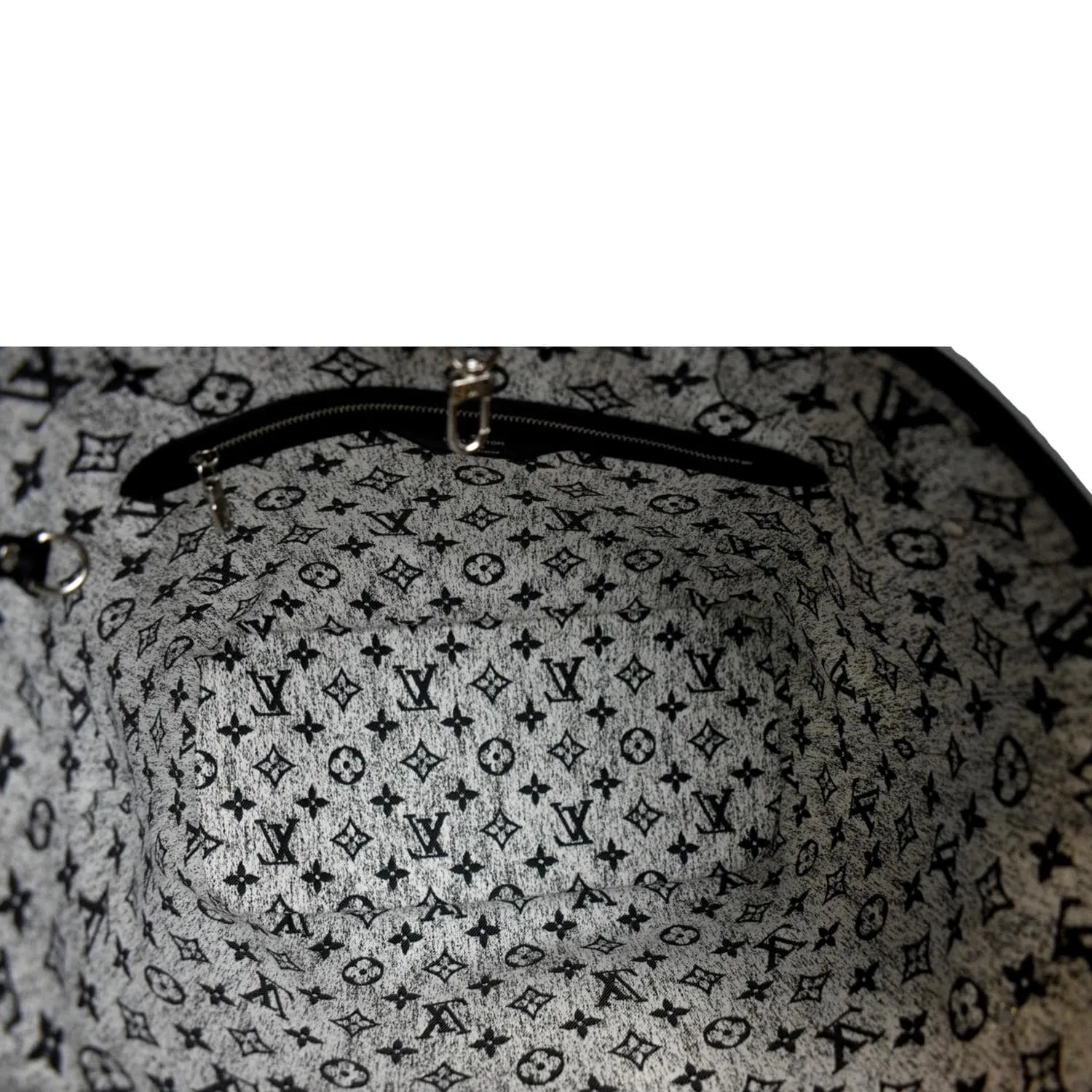 LOUIS VUITTON Neverfull MM Denim Leather Tote Bag Gray