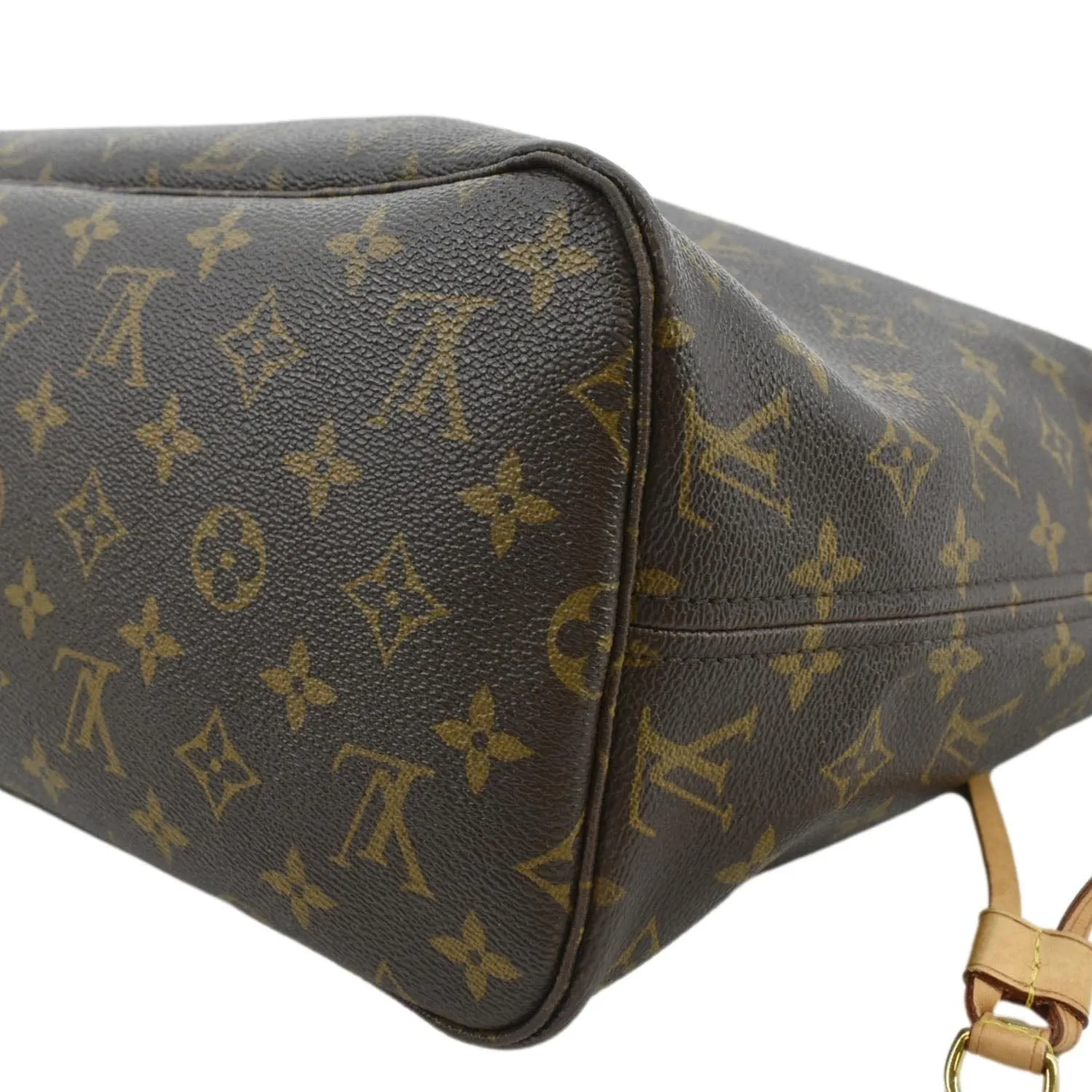 LOUIS VUITTON Neverfull MM Monogram Canvas Tote Bag Brown