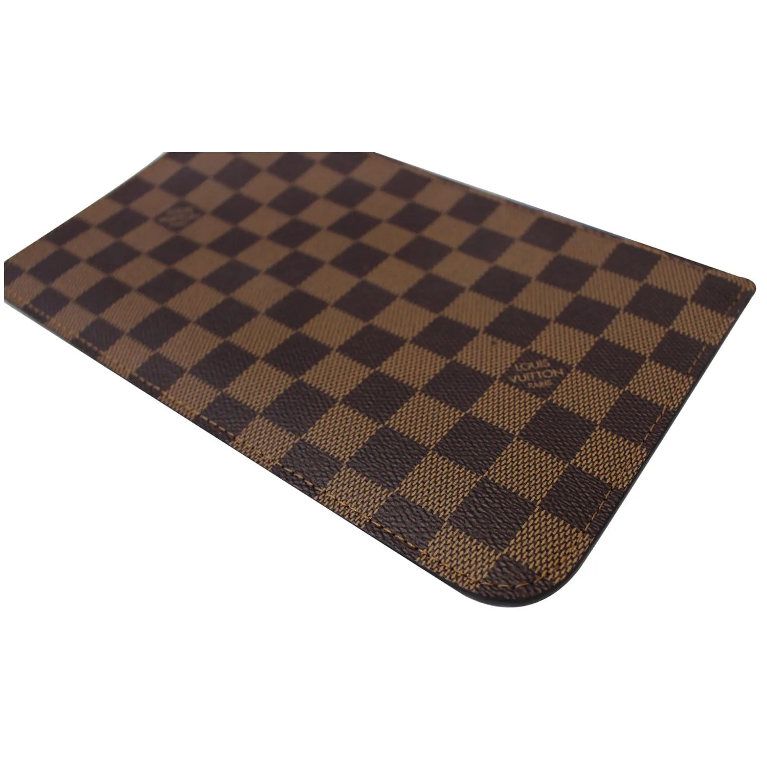 LOUIS VUITTON Pochette Wristlet Pouch Damier Ebene Neverfull GM Brown