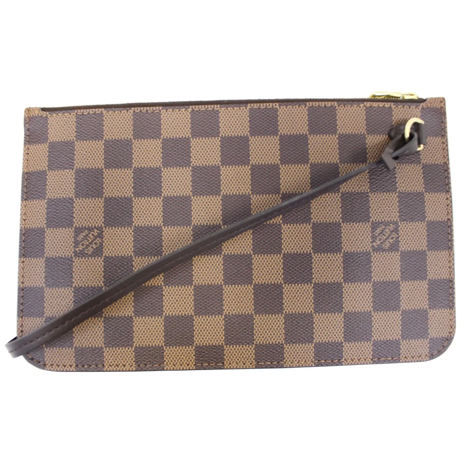 LOUIS VUITTON Pochette Wristlet Pouch Damier Ebene Neverfull GM Brown