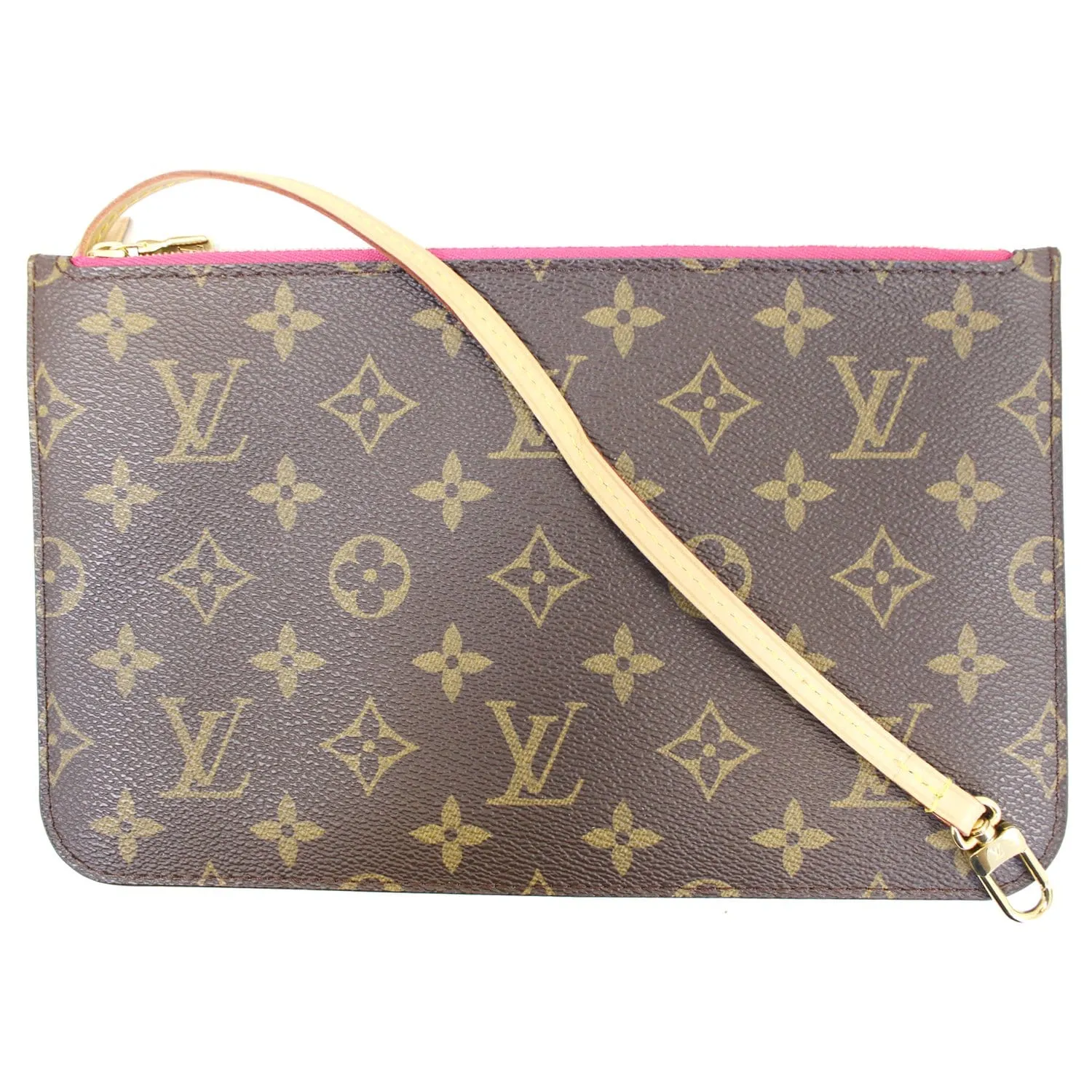 LOUIS VUITTON Pochette Wristlet Pouch Monogram Canvas Neverfull
