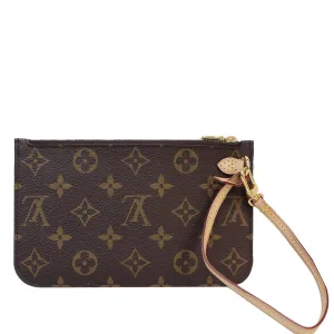 LOUIS VUITTON Pochette Wristlet Pouch Monogram Neverfull PM Brown