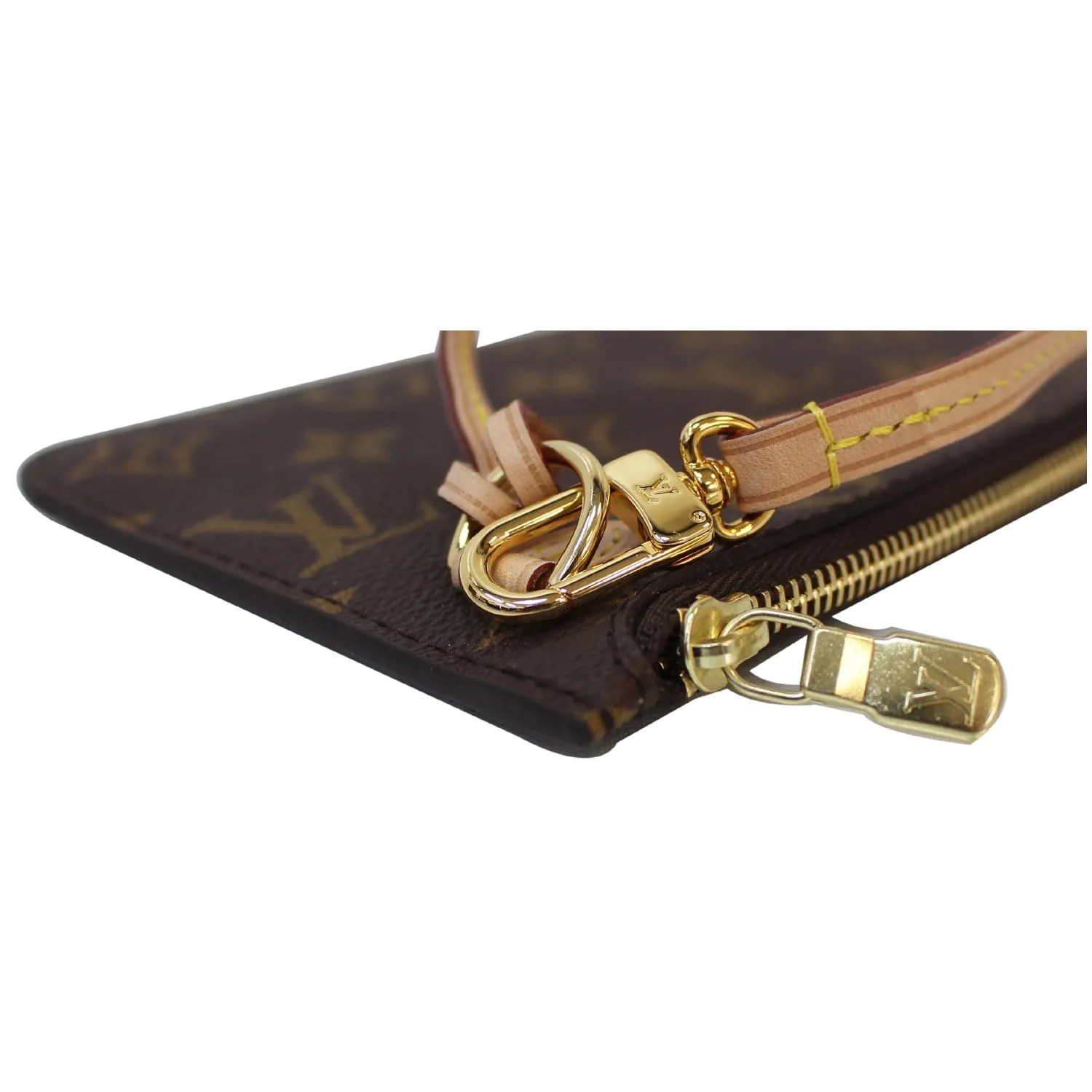 LOUIS VUITTON Pochette Wristlet Pouch Monogram Neverfull PM Brown