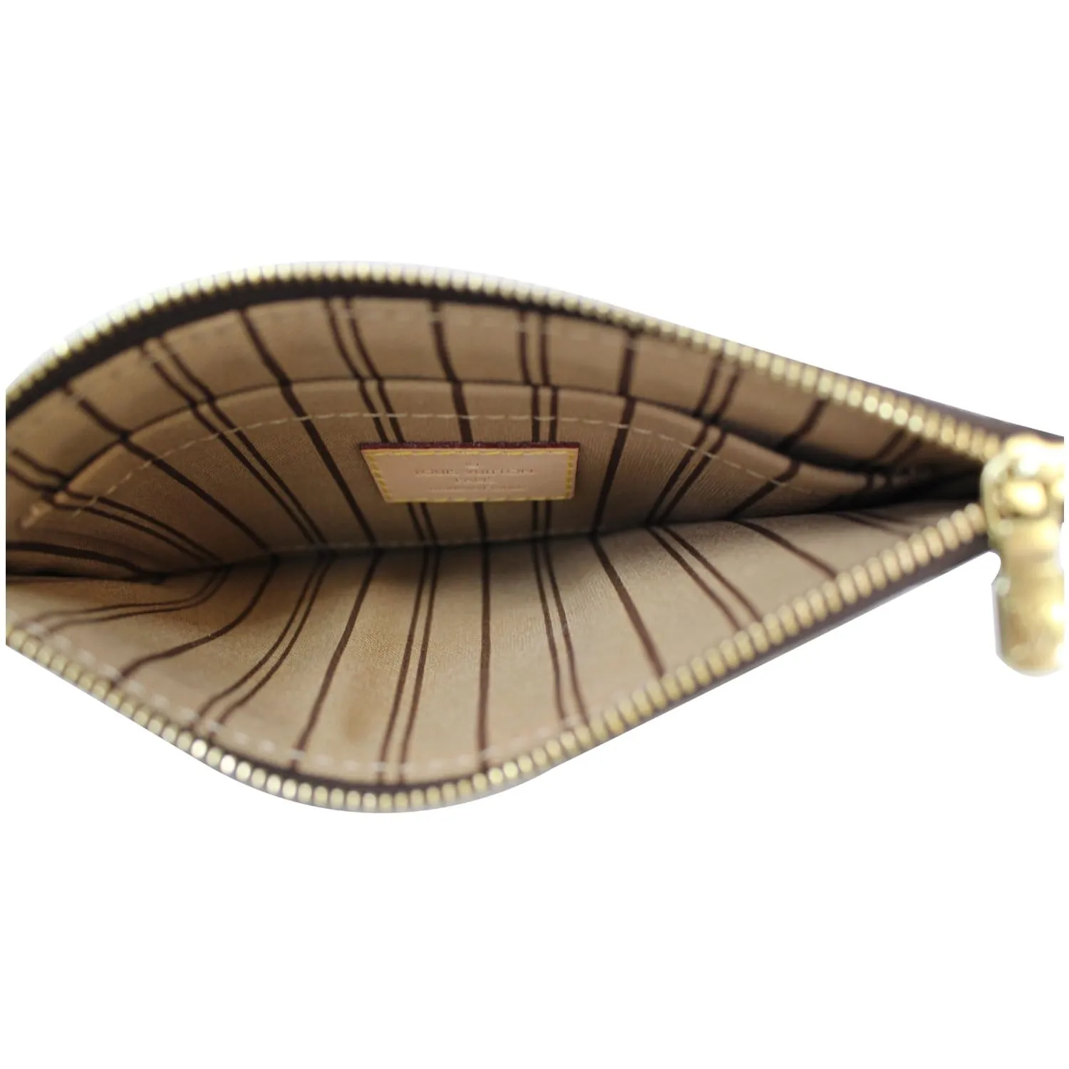 LOUIS VUITTON Pochette Wristlet Pouch Monogram Neverfull PM Brown