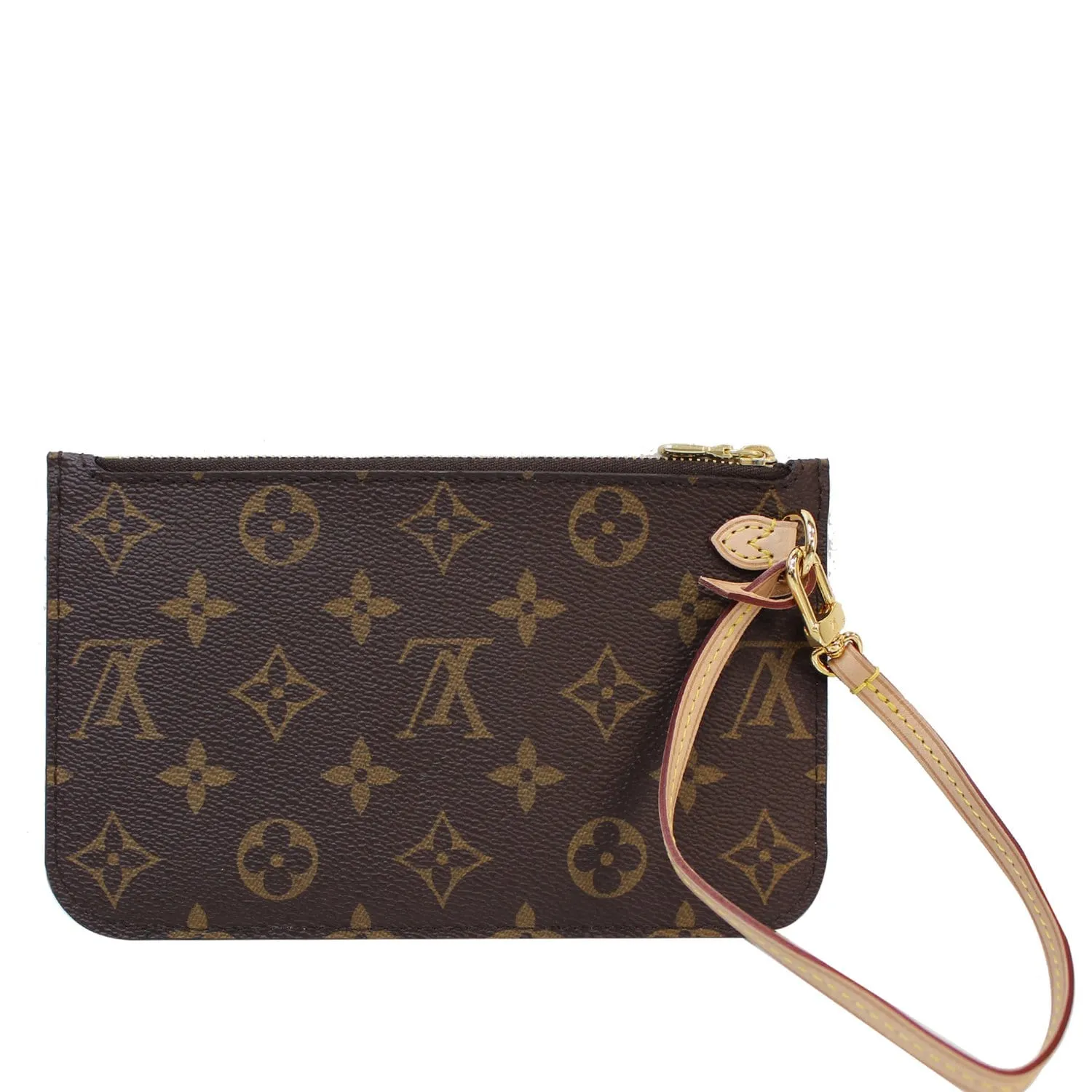 LOUIS VUITTON Pochette Wristlet Pouch Monogram Neverfull PM Brown