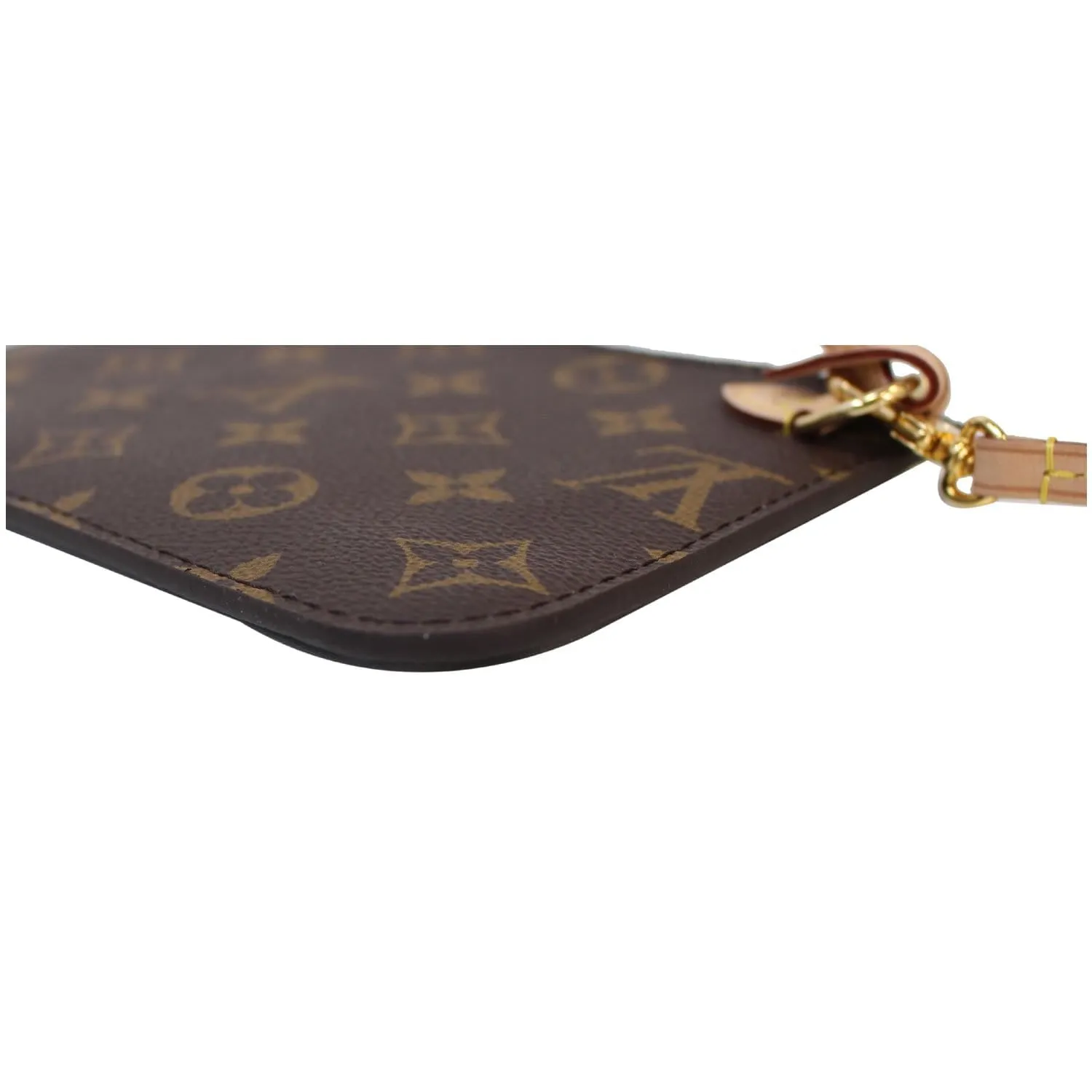 LOUIS VUITTON Pochette Wristlet Pouch Monogram Neverfull PM Brown