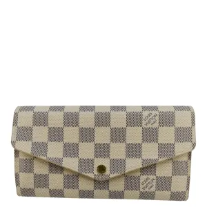 LOUIS VUITTON Sarah Damier Azur Wallet White