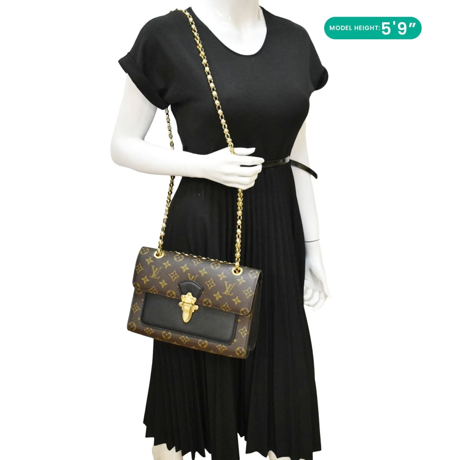 LOUIS VUITTON Victoire Monogram Canvas Crossbody Bag Black