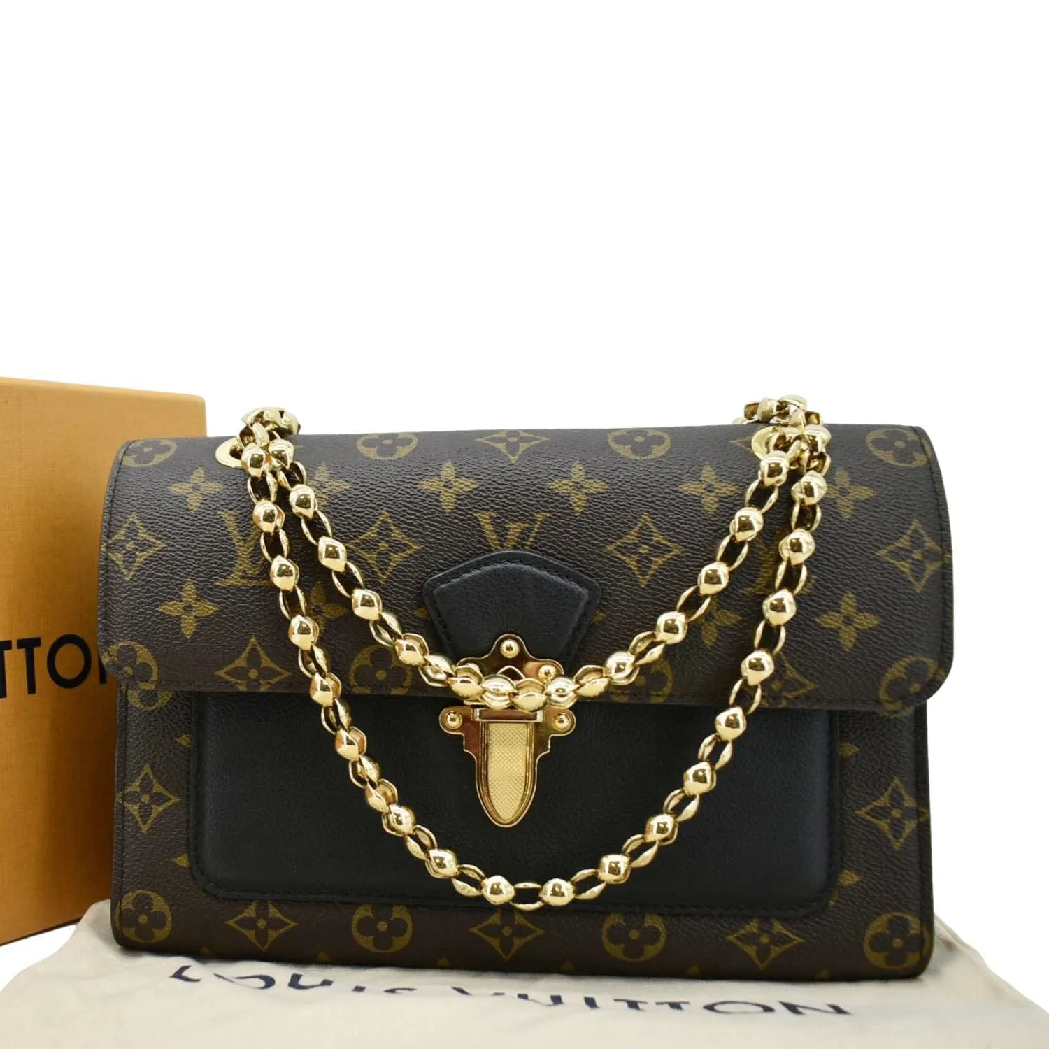 LOUIS VUITTON Victoire Monogram Canvas Crossbody Bag Black
