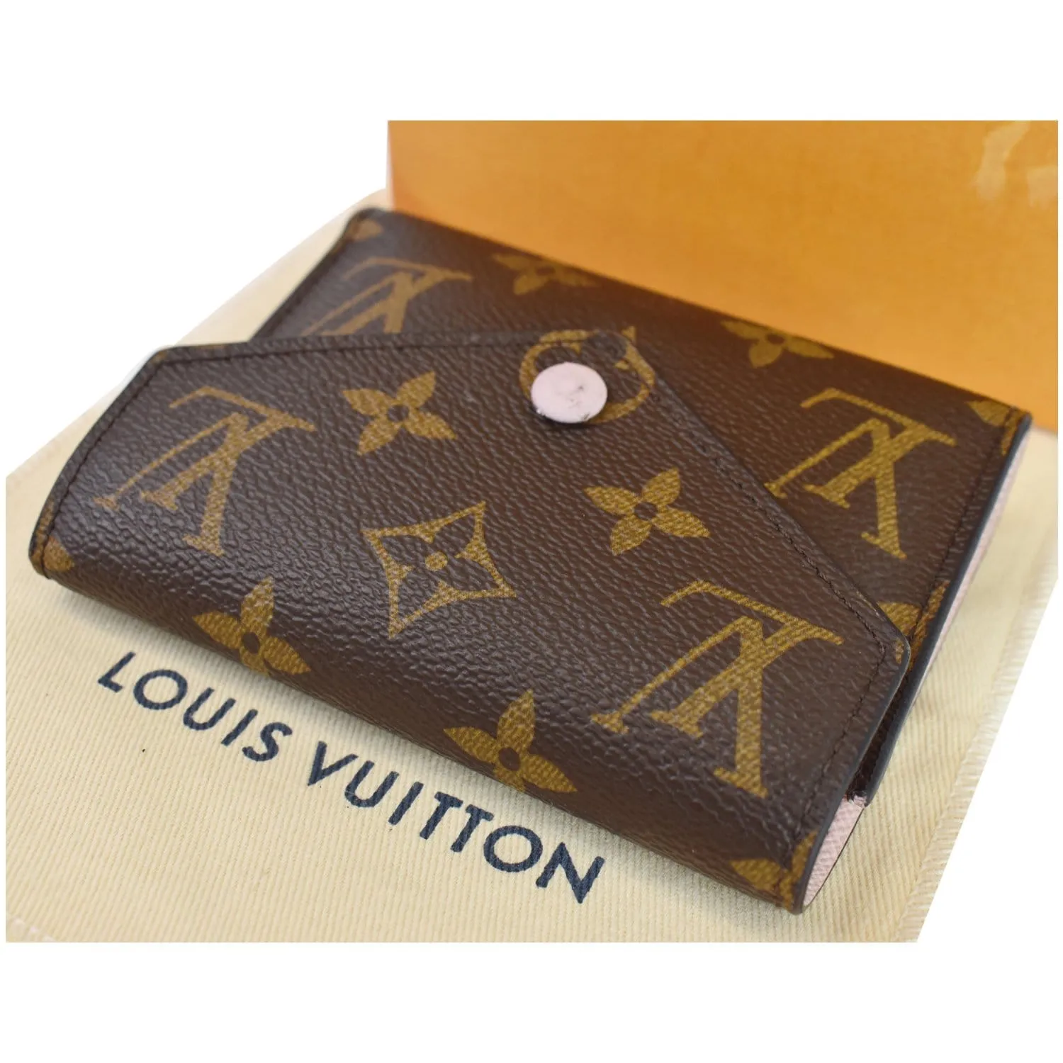 LOUIS VUITTON Victorine Monogram Canvas Wallet Rose Ballerina
