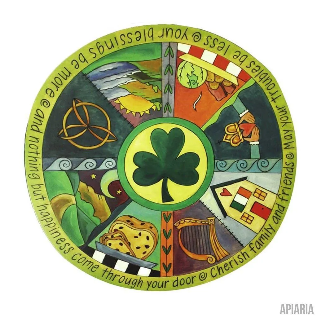 Luck of The Irish Lazy Susan by Sticks, kitchen table functional art