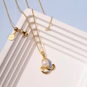 LUNAR LUXE 18K GOLD ENAMEL PENDANT