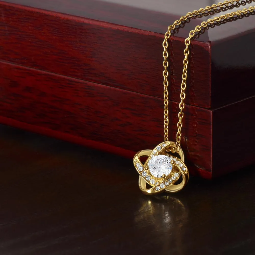 M45A Elegant Love Knot Necklace with Message Card Gift for Mom, Mum, Grandma on Mother's Day