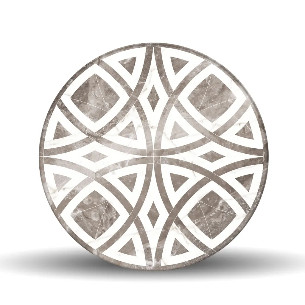 Marble Circles <br>Glass Table Spinner 17.75"