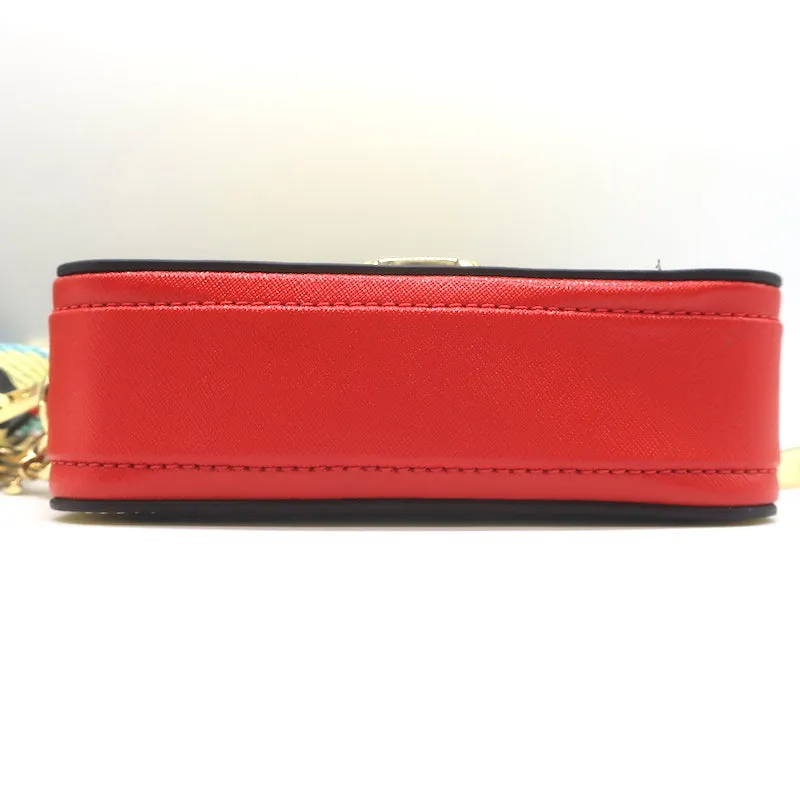 Marc Jacobs The Snapshot Bag Pale Yellow/Blue/Red Saffiano Leather Crossbody